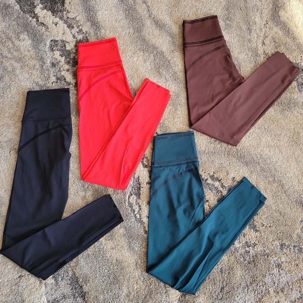 Aerie GOALS Leggings - Red, Brown, Black, Green